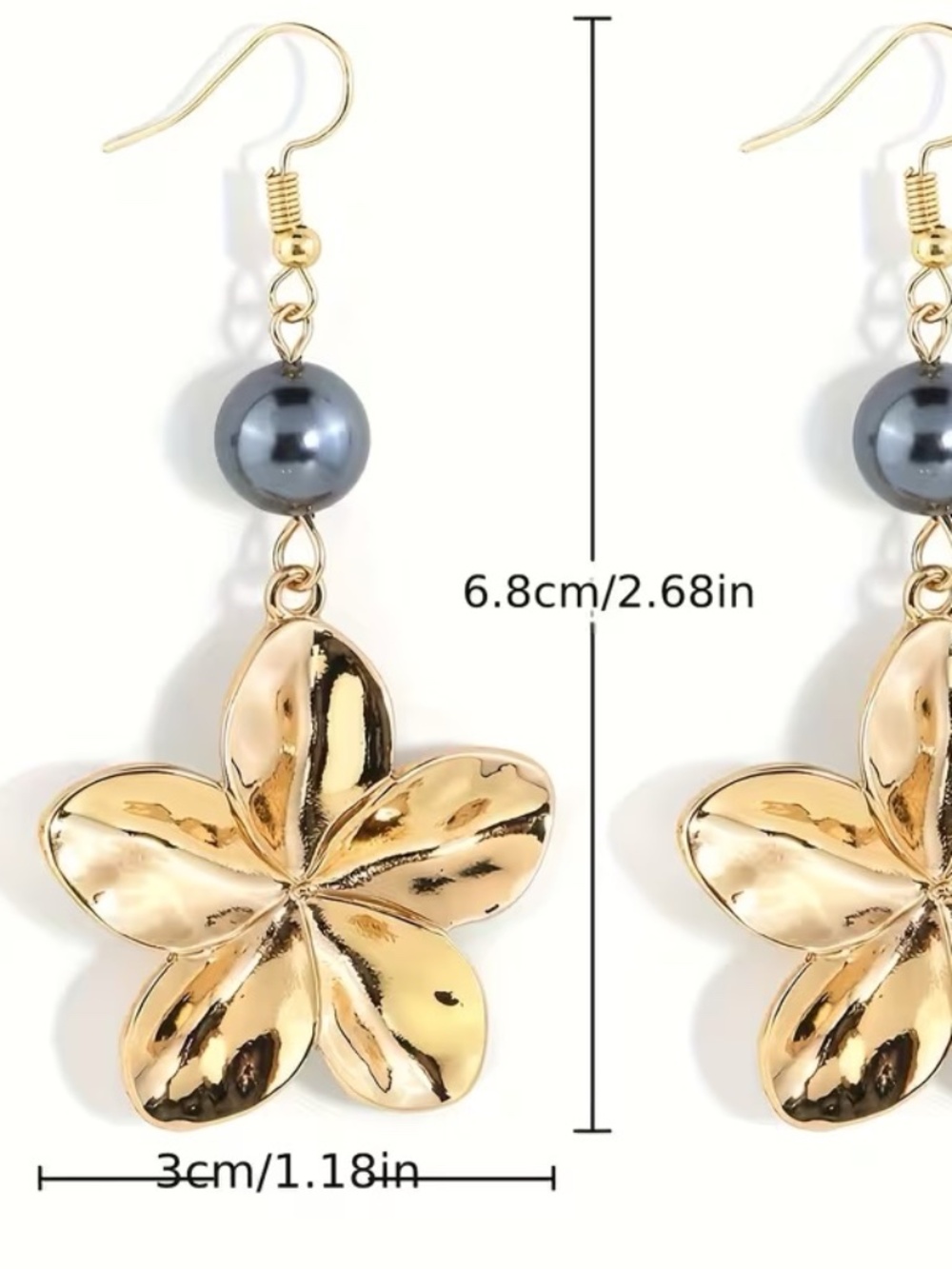 Turtle Leaf Shell Drop Earrings - Picture 2 of 2